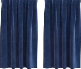 vidaXL Sötétítő függönyök 2 pcs Sötét kék 140 x 175 cm Bársony
