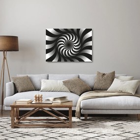 Absztrakt kép egy fekete-fehér spirál (üvegen) (70x50 cm)