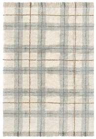 Krémszínű-zsályaszínű mosható-kézi szövésű pamut szőnyeg 90x120 cm Tartan Blue Sage – Lorena Canals