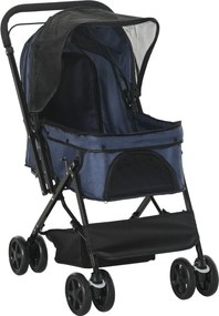 PawHut Kiskutyák és Macskák számára készült Kutyakocsi Oxford Kék 76,5 x 52 x 95 cm | Aosom