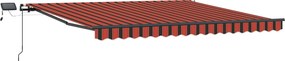 vidaXL Behúzható napellenző narancssárga és barna 450 ×350 cm szövet