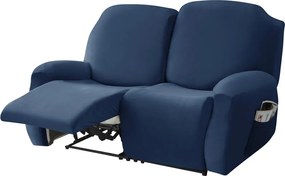 Relax Fotel Huzat (bársonyos, 2 üléses, tengerészkék)