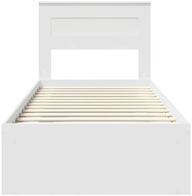vidaXL Ágykeret matracmal fejtámlával Fehér 75 x 190 cm Tömör fenyőfa