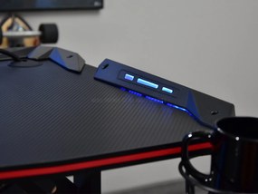PC asztal Matts Led (fekete). Akció -16%. 1109786