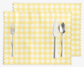 Goldea viaszosvászon reggeliző alátét - sárga kockás - 2db 30 x 40 cm
