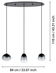 Eglo 900195 - Csillár zsinóron AGUILARES 3xE27/40W/230V