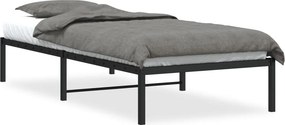 vidaXL fekete fém ágykeret 90 x 200 cm