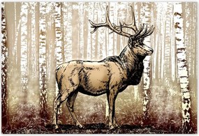 Poszterek 155x105 Szarvas a nyírfaerdőben