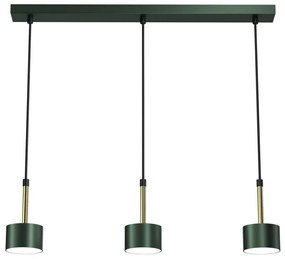 Csillár zsinóron ARENA 3xGX53/11W/230V zöld/arany