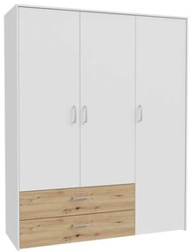 Gardróbszekrény URO 152x190 cm artisan tölgy/fehér
