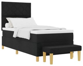 Box Ágytakaró Matraccal és Pad Fekete 100x200 cm Szövet