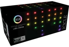 RGB karácsonyi LED-lánc távirányítóval jégcsapok 85 LED, 300 cm