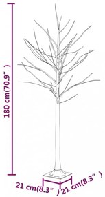 fehér LED-es nyírfa 96 meleg fehér LED-del 180 cm