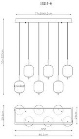 Globo 15217-6 - LED Csillár zsinóron EWALD 6xLED/6,7W/230V