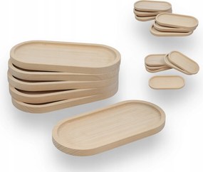 6 db-os Fa Bükk Tálca szett tálaló és dekorációs tálcák