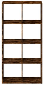 füstös tölgy szerelt fa elválasztó könyvespolc 69,5x29x137,5 cm