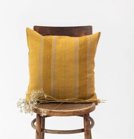 Len párnahuzat 40x40 cm Amber Bronze Stripes – Linen Tales