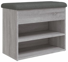 szürke sonoma színű szerelt fa cipőtároló pad 62 x 32 x 50 cm