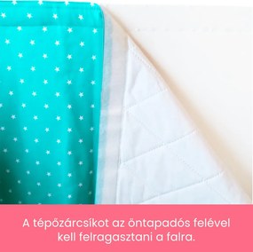 Fehér alapon világoskék csillagos falvédő