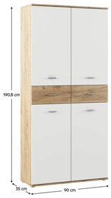 Cipőtároló (cipősszekrény) Variacion (artisan tölgy + fehér) . 1116559