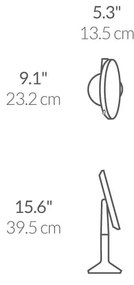 Kozmetikai tükör világítással-nagyítós (ötszörös) ø 20 cm Sensor Trio – simplehuman