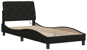 fekete szövet ágykeret LED-es matrac nélkül 80x200 cm 80x200 cm