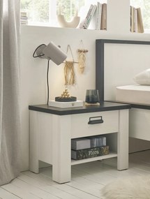 Sherwood éjjeliszekrény fehér fenyő/antracit