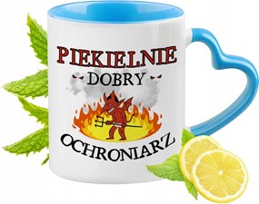 Biztonsági őrnek Kék bögre szív alakú füllel ajándékba