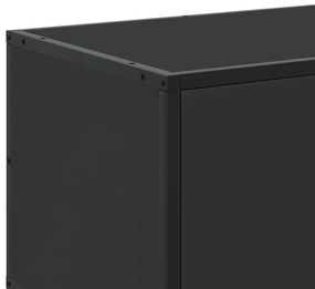 fekete szerelt fa és fém TV-szekrény 120x35x41 cm