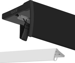 Függönykarnis Szimpla 130CM Sín Fekete Fehér Béka Biztosítótű