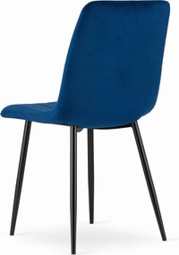 AKCIÓ Kék bársonyszék LAVA fekete lábakkal II. osztály