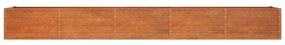 rozsda színű corten acél kerti magaságyás 400 x 80 x 45 cm
