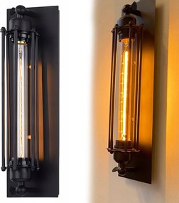 Fali lámpa Retro Loft fekete E27 vintage ipari fali lámpa