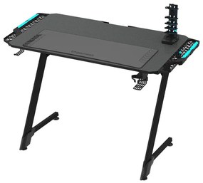 Milagro Gaming asztal SNAKE LED RGB háttérvilágítással 100x60 cm fekete MI1967