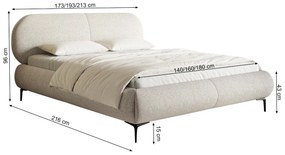 Franciaágy 140 cm Octave 140 (ágyráccsal) (tárolóhellyel) (tengerszkék + arany). 1100025