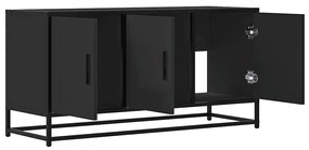 fekete szerelt fa és fém TV-szekrény 100x35x50 cm