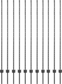 vidaXL Kerítésoszlop 11 pcs Szürke 160 cm Acél