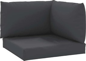 vidaXL 3 db fekete szövet raklapkanapé-párna