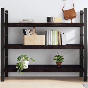 sötétbarna kezelt tömör tölgyfa fali polc 140 x 60 x (2-6) cm
