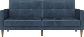 Kék bársony kinyitható kanapé 207 cm Lilly – Støraa