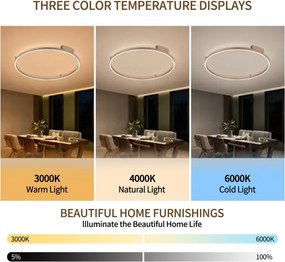 Brilagi - PORTOFINO LED dimmelhető lámpatest, 60W/230V, átmérő 80 cm, bézs + távirányító