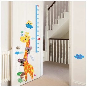 Magasságmérős gyerek matrica ajtóra-falra 60x120 cm Giraffe &amp; Koalas – Ambiance