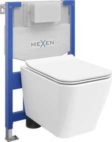 Mexen Fenix XS-F, rejtett modul és felfüggesztett WC Cube lassan eső üléssel, fehér, 68030924000