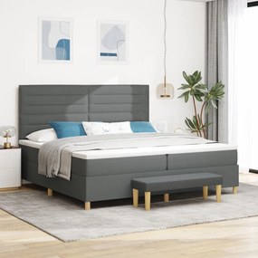 Boxspring Ágy Matrac & Padló Szürke 200x200 cm Szövet