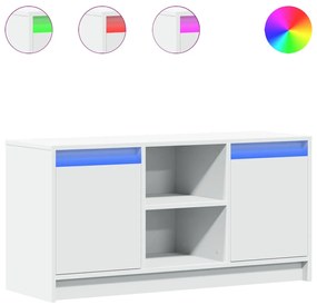 fehér szerelt fa TV-szekrény LED-ekkel 100 x 34 x 50 cm