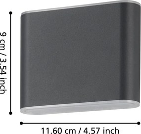 EGLO 901025 GRUTTI Modern Kültéri Fali Lámpa LED IP65
