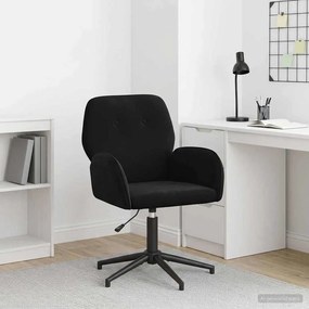 vidaXL forgatható íróasztali szék 54 x 55 x 90 cm Fekete Bársony