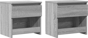 vidaXL 2 db szürke sonoma színű szerelt fa éjjeliszekrény 40x30x39 cm