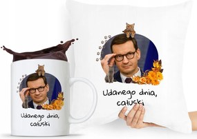 Párna Bögre Szett Ajándék Mateusz Morawiecki nyomott mintával