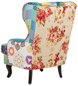 Kék kárpitozott patchwork fotel MOLDE Beliani